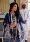 YALINA royal blue dress with Schiffli Lawn from ELAF's "EID EDIT" 2024 Collection.